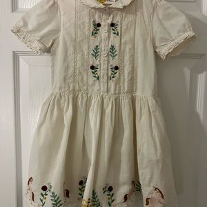 Off white dress with embroidered unicorns size 4T/5T